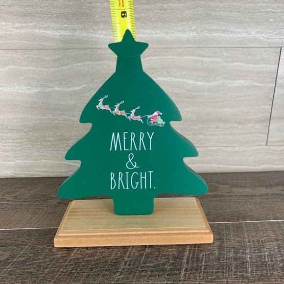 Rae Dunn Merry & Bright Christmas Tree Sign - Picture 3 of 5